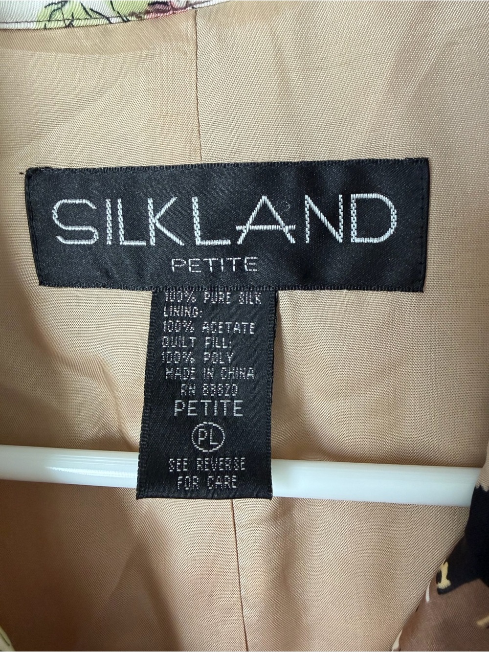 SilkLand Patchwork Quilted Jacket Size Petite Large Brown Boho Grandmacore - Picture 8 of 9